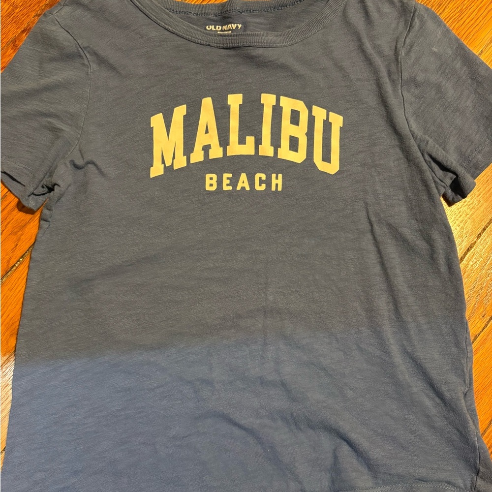 Old Navy Navy Tee with Cream Logo